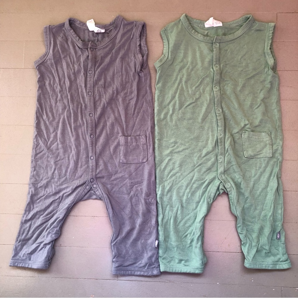 Bundle Kyte Baby Sleeveless Snap Rompers 6-12 months